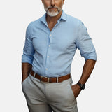 Herren Slim Fit Business Hemd mit Knitterfrei