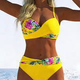 Kontrastierender Gedruckter Bikini-Bralette
