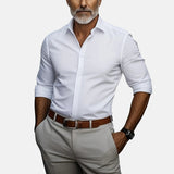 Herren Slim Fit Business Hemd mit Knitterfrei