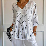Van Elst Mode® | Bluse mit verspieltem Linienmuster und luftiger Passform