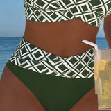 Zweiteiliger Bikini mit BH-Design und Diamantmuster