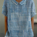 Amelia | Gestreiftes Patchwork-Hemd