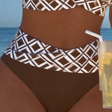 Zweiteiliger Bikini mit BH-Design und Diamantmuster