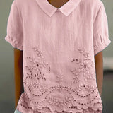 Lily | Floral Besticktes Hemd
