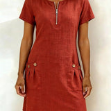 Baumwollkleid mit Reißverschluss