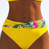 Kontrastierender Gedruckter Bikini-Bralette