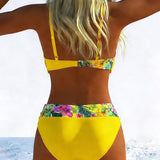 Kontrastierender Gedruckter Bikini-Bralette