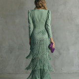 Chiara | Elegantes Kleid mit Fransenärmeln
