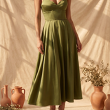 Liora | Elegantes Midi-Ohne-Träger-Kleid