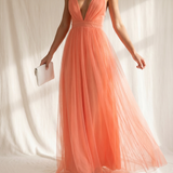 Ginevra | Maxi Kleid Licht Koralle