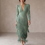 Chiara | Elegantes Kleid mit Fransenärmeln