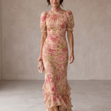Rosario | Langes Blumenkleid aus Chiffon