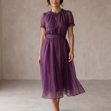 Flavia | Maxi Kleid mit Tropfenausschnitt und Spitze aus Chiffon