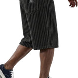 Cord-Shorts mit Stickdetail