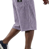 Cord-Shorts mit Stickdetail