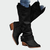 Felicity - Retro Kunstleder Cowboy-Stiefel