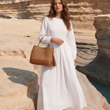 Borsa Kendy aus Leder und Rafia Limited Edition Cuoio