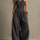 Soraya Leinen Jumpsuit mit weitem Bein