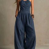 Soraya Leinen Jumpsuit mit weitem Bein
