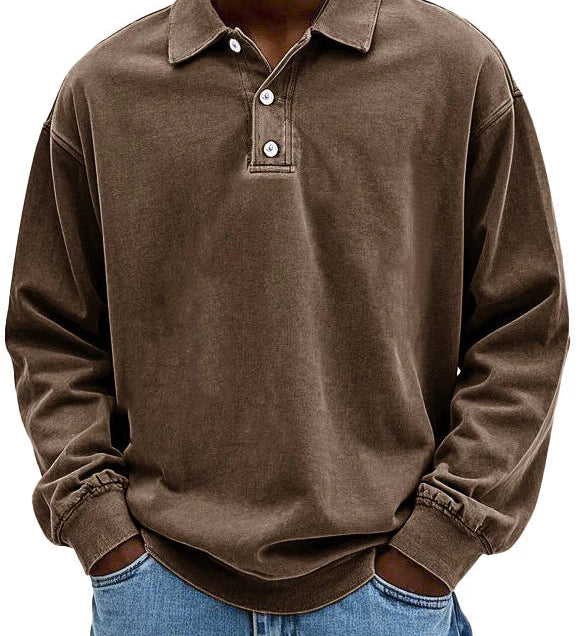 Lässiges langärmeliges Herren-Polo