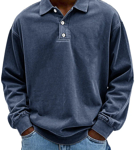 Lässiges langärmeliges Herren-Polo