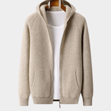 Merino Zip-Hoodie aus extra feiner Merinowolle