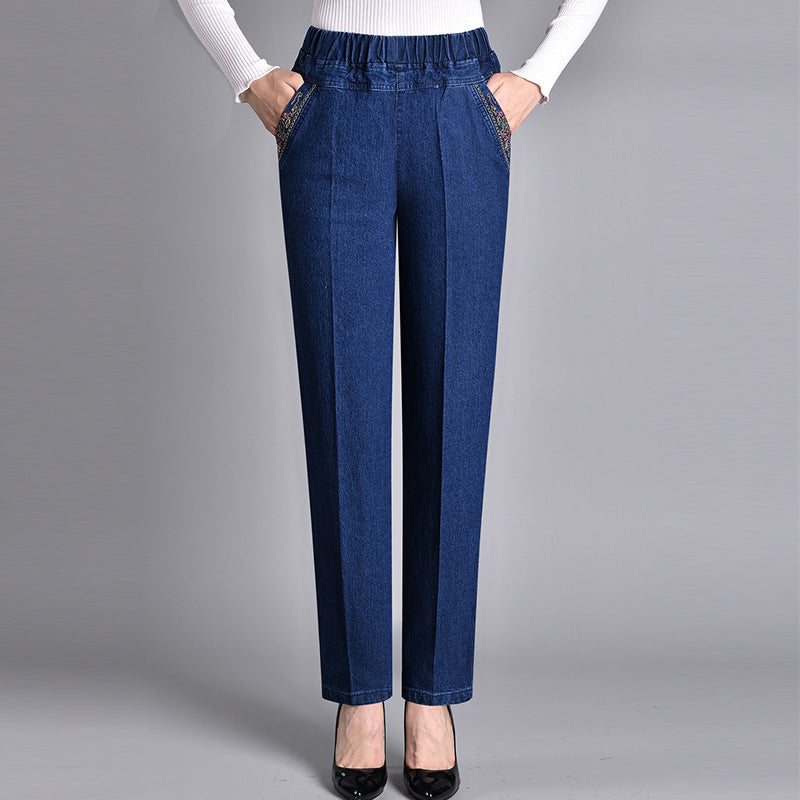 Van Elst Mode® | Damenjeans mit Seitentaschen und elastischem Bund
