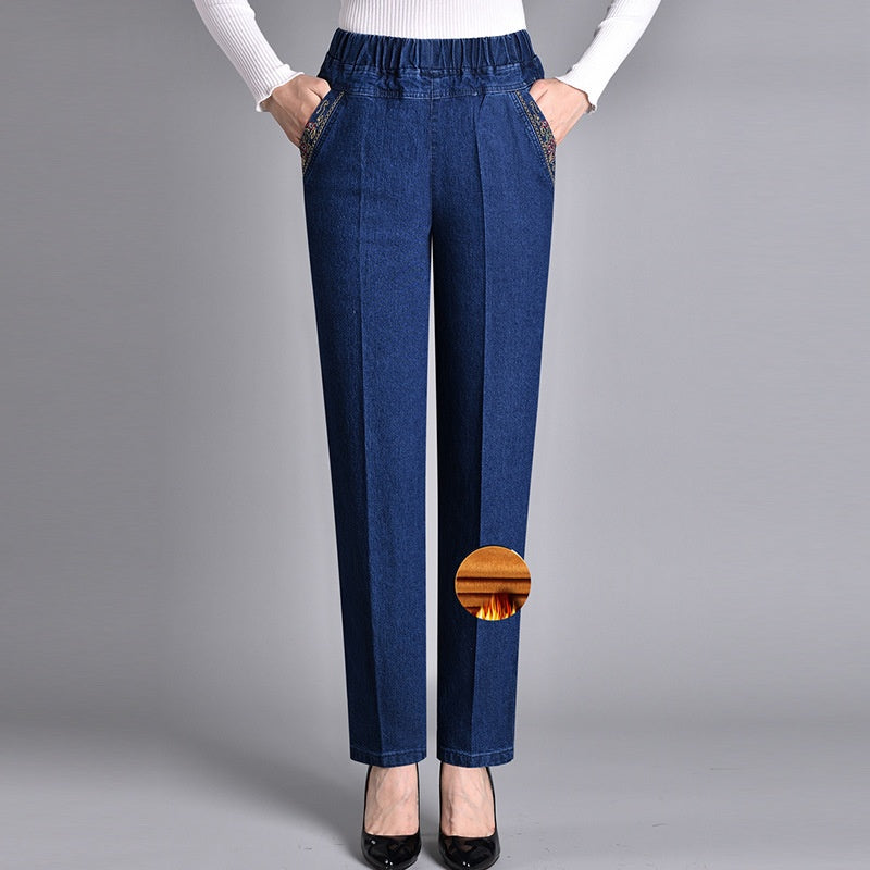Van Elst Mode® | Damenjeans mit Seitentaschen und Elastischem Bund