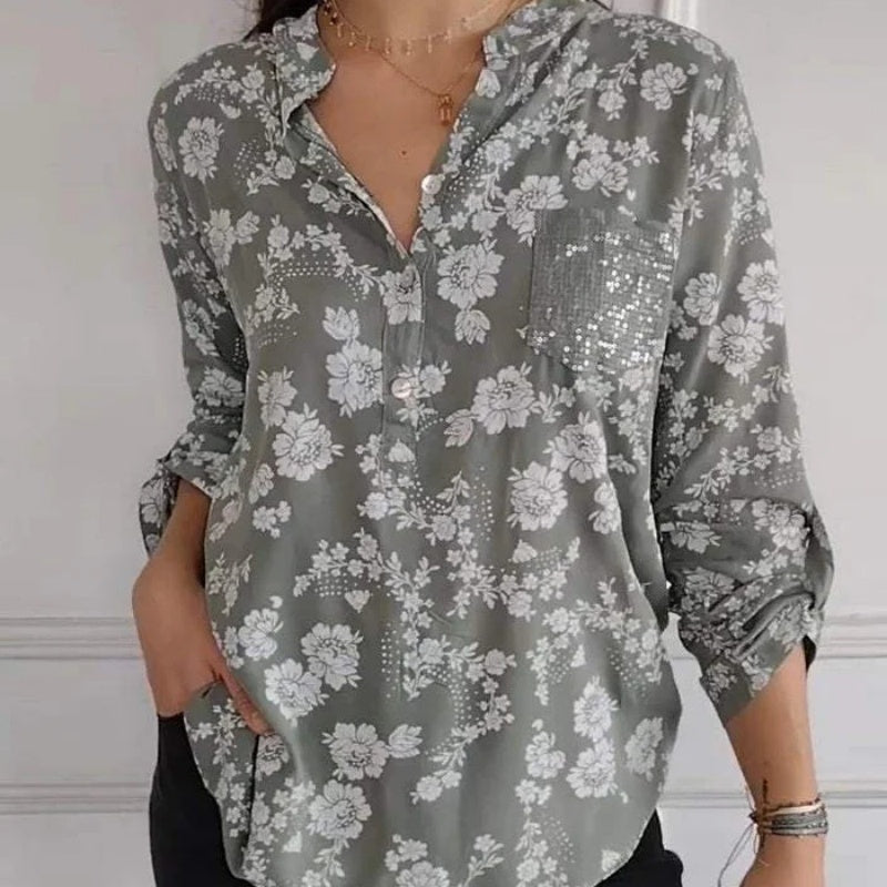 LANGARMS BLUMENBLUSE