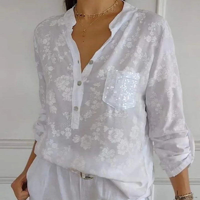LANGARMS BLUMENBLUSE