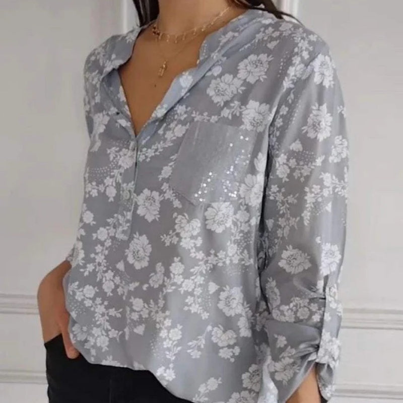 LANGARMS BLUMENBLUSE