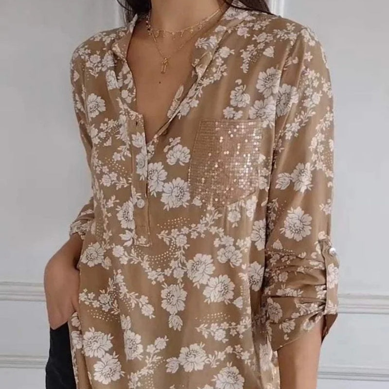 LANGARMS BLUMENBLUSE