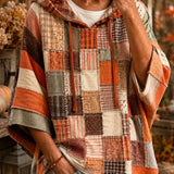 Kunststoff-Patchwork-Hoodie für Frauen