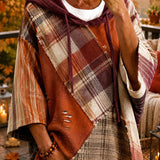 Damen-Hoodie mit herbstlichem Patchwork