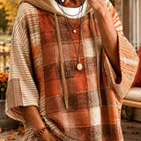 Kunstvolles Patchwork-Hoodie für Frauen im Herbst