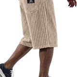 Cord-Shorts mit Stickdetail
