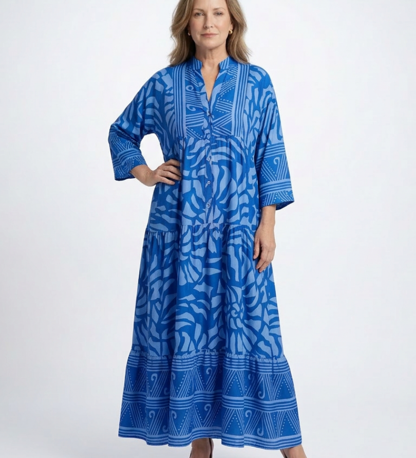 Marielle | Midi-Kleid mit Knopfleiste