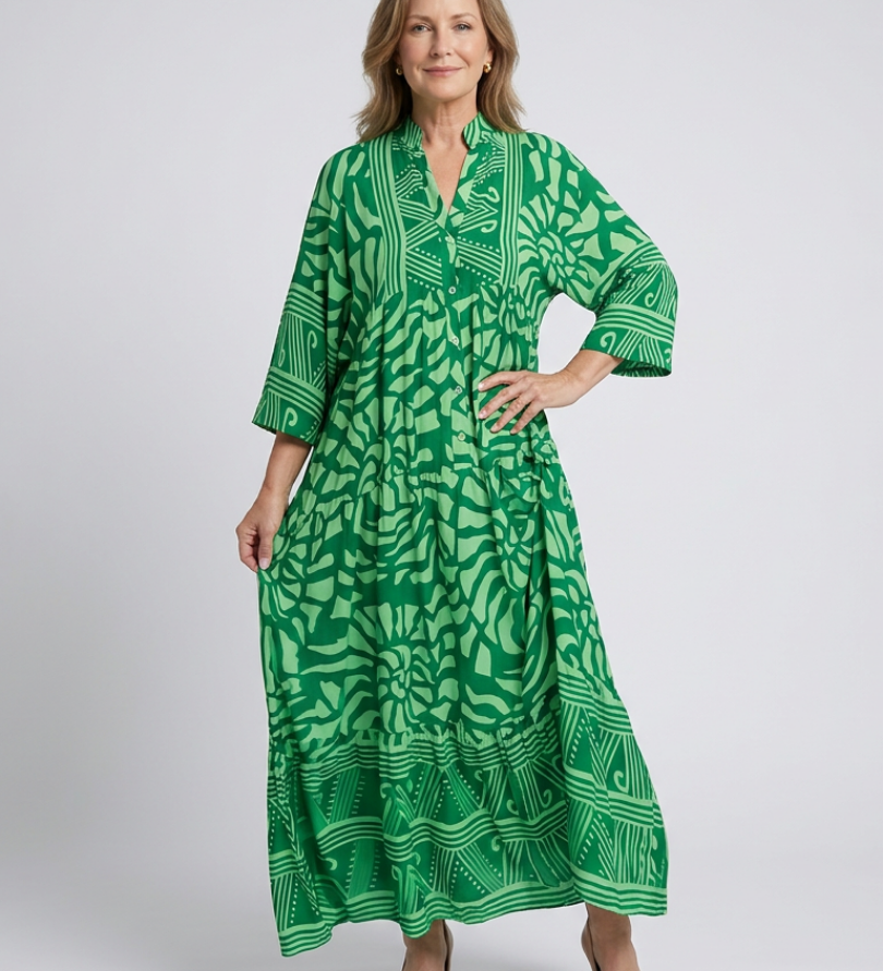 Marielle | Midi-Kleid mit Knopfleiste