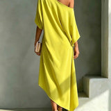 Maëva Ein-Schulter Midi-Kleid