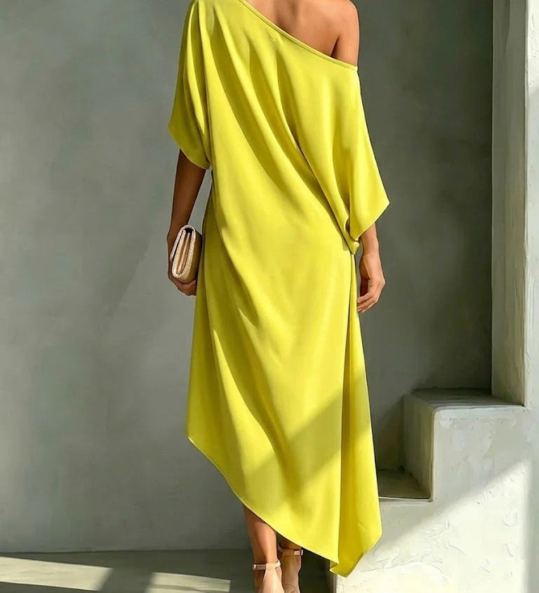 Maëva Ein-Schulter Midi-Kleid