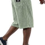 Cord-Shorts mit Stickdetail